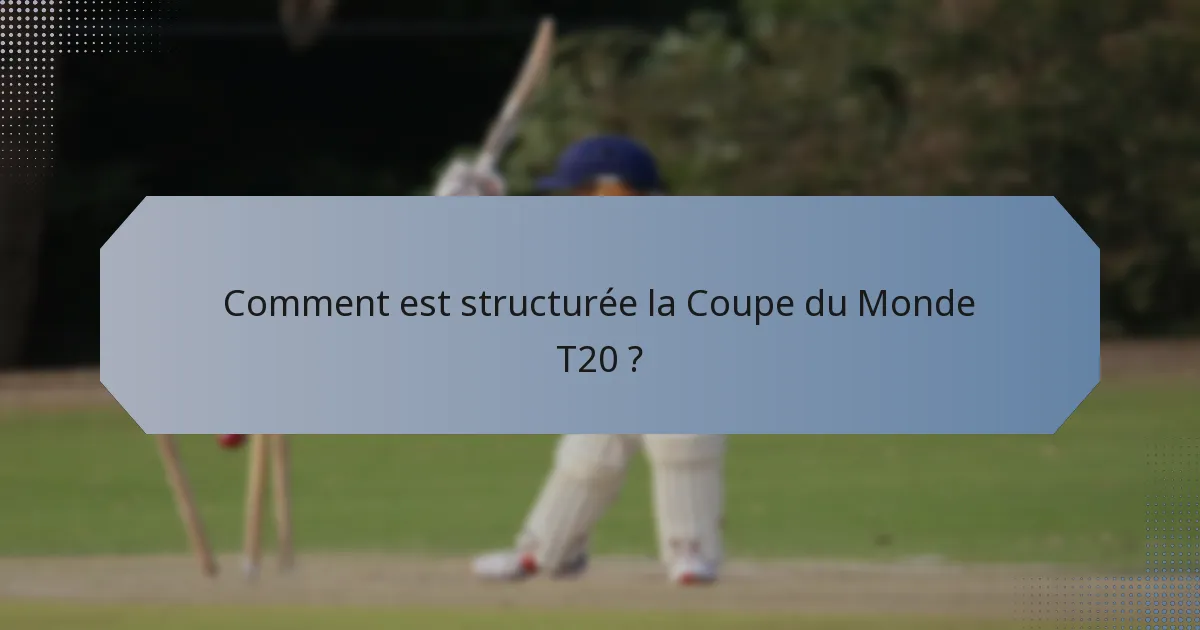 Comment est structurée la Coupe du Monde T20 ?