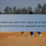 Conditions de match ODI : impact de la météo, comportement du terrain, adaptation des joueurs
