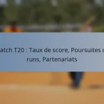 Match T20 : Taux de score, Poursuites de runs, Partenariats