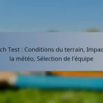 Match Test : Conditions du terrain, Impact de la météo, Sélection de l’équipe