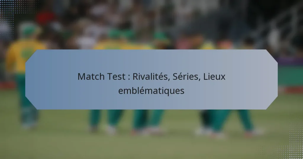 Match Test : Rivalités, Séries, Lieux emblématiques