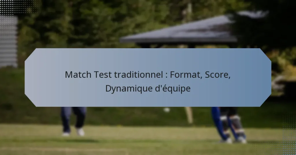 Match Test traditionnel : Format, Score, Dynamique d’équipe