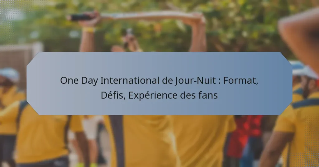 One Day International de Jour-Nuit : Format, Défis, Expérience des fans