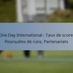 One Day International : Taux de score, Poursuites de runs, Partenariats