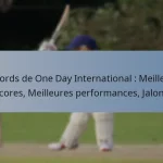 Records de One Day International : Meilleurs scores, Meilleures performances, Jalons