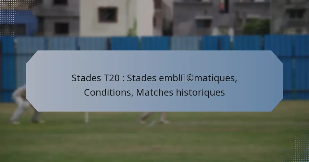 Stades T20 : Stades emblématiques, Conditions, Matches historiques