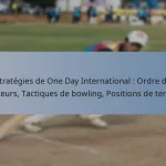 Stratégies de One Day International : Ordre de batteurs, Tactiques de bowling, Positions de terrain
