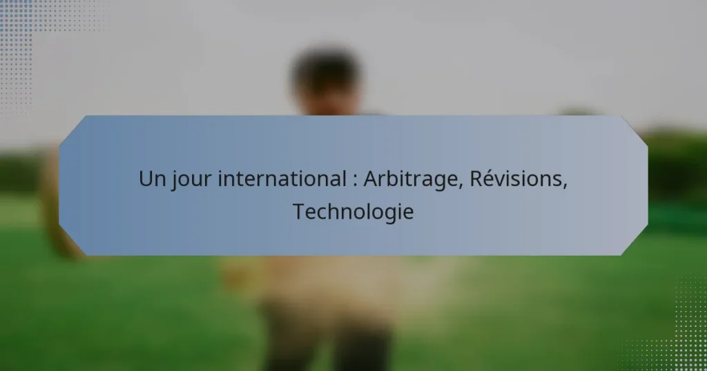 Un jour international : Arbitrage, Révisions, Technologie