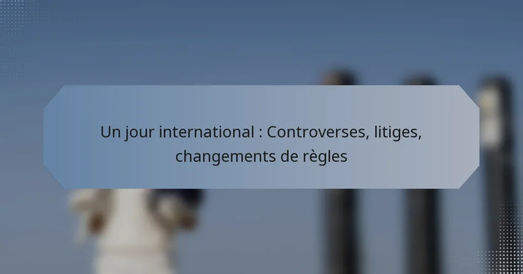 Un jour international : Controverses, litiges, changements de règles