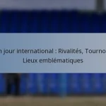 Un jour international : Rivalités, Tournois, Lieux emblématiques