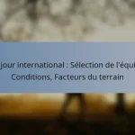 Un jour international : Sélection de l’équipe, Conditions, Facteurs du terrain