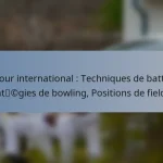 Un jour international : Techniques de batting, Stratégies de bowling, Positions de fielding